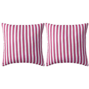 UnfadeMemory Cuscini da Esterno, Cuscini per Divani Decorativo Stampa a Righe, con Imbottitura, con Chiusura Lampo (Rosa, 2 pz 45x45 cm)