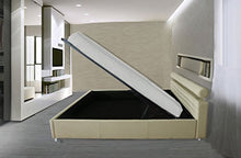 Bagno Italia Letto matrimoniale contenitore 220x167 bianco nero beige in ecopelle con bracciolo I
