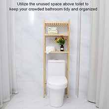 Mensola per Toilette, 3 Ripiani Scaffale Aperto per Bagno, Salvaspazio per Bagno, Scaffale WC Sopra WC, Scaffale per Lavatrice Mobile WC in Legno, 50 x 20 x 154 cm