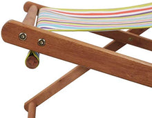 EBTOOLS Sedia a Sdraio Multicolore Pieghevole, Sedia Spiaggina Pieghevole Relax Sdraio per Giardino, per Giardino Spiaggia Campeggio, in Legno di Eucalipto + Tessuto