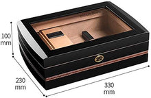 RVTYR Cigar Box - Finestra Trasparente Cigar Box Mellow Legno di Cedro Vetro Piano Vernice Cigar Humidor Cigar Cabinet Nero Cigar Box umidificatore per sigari DXSUYT (Color : A)