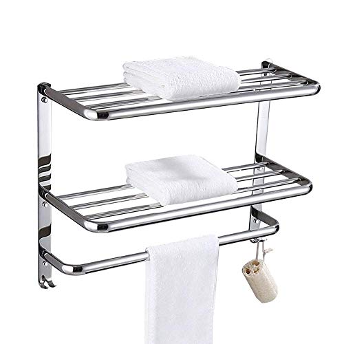 NHLBD Mensola da Bagno, mensola portaoggetti - 3 ° Piano Bagno Mensola Hanging Shelf Rettangolare Bagagli Mensola for Doccia in Camera con Portasciugamano partizione Hook Bagno