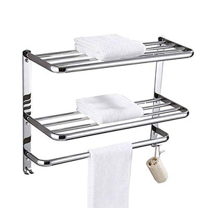 NHLBD Mensola da Bagno, mensola portaoggetti - 3 ° Piano Bagno Mensola Hanging Shelf Rettangolare Bagagli Mensola for Doccia in Camera con Portasciugamano partizione Hook Bagno