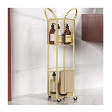&ripiano di stoccaggio Bagagli Trolley, mobili su ruote cilindriche storage rack da terra Magazzinaggio scaffalatura a 2 strati Scaffale di finitura
