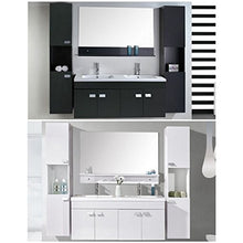 Mobile bagno Lady nero o bianco doppio lavabo in ceramica cm 120 sospeso miscelatori e 2 colonne inclusi I