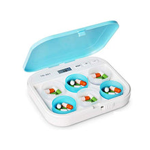 BGSFF Portapillole con promemoria Timer - Organizer per medicinali con Allarme - Fino a 6 Volte al Giorno per ricordare di Prendere farmaci - Dispenser di Pillole