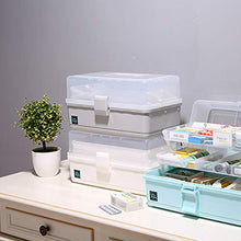 ZUJI Scatola medicinale a 3 strati, grande organizer per medicinali, custodia per il primo soccorso, 33 x 18 x 17,5 cm