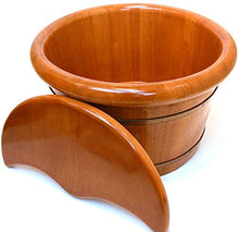 XHDMJ Vasca per Piedi in Legno Massello con Vasca Pediluvio Ispessita E Copertura per Massaggio Pedicure A Casa, Marrone, 41X35Cm