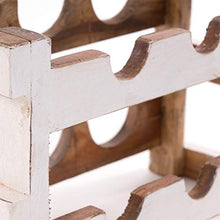 DESIGN DELIGHTS RUSTIKALER - Portabottiglie in legno, 6 bottiglie, 39 x 26 x 20 cm (larghezza x altezza x profondità), colore: 06 bianco