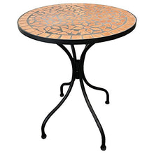 Tavolo decorativo a mosaico mediterraneo da giardino, tavolo da bistrot, tavolo da giardino, tavolo da bistrot, 60 x 70 cm, terracotta