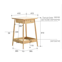 MMWYC Comodino Mobili Tutto Legno Massiccio Quercia Locker Hidden cassetto di immagazzinaggio 41 * 41 * 61 Centimetri Bella Cabinet Piccolo Comodino