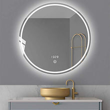 Specchio da bagno specchio luminoso a led intelligente specchio rotondo specchio da trucco con specchio da trucco leggero specchio da bagno oscuramento continuo singolo tocco disappannamento con tem