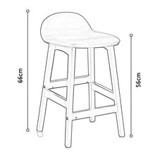 LIYONG Bar Stool, Cotone Confortevole e Solida Struttura in Legno, Unico Schienale Design, Cucina Sgabello Bar, Bar Chair Reception Sgabello Alto (Color : A, Size : 66cm)