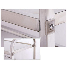 Quattro Ruote portatile strumento di archiviazione Carrello Scaffale for passeggino mobile a tre strati in acciaio inossidabile mobile conveniente for ristorante, ristorante, tubo quadrato, carrozza r
