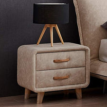 Dongyd Comodino Della Camera da Letto Moderno del Cassetto di Immagazzinaggio di Arte di Cuoio del Governo di Angolo di Legno Solido del Comodino della Camera da Letto