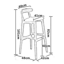 XEWNEGTZI Sgabello da Bar, Sedia da Bar in Legno, con Tessuto di Lino E Schienale, per Ristoranti Bar Cucine Sgabello Alto da Pranzo, Carico 150 kg (82 Cm, 7 Colori)(Color:Blu)