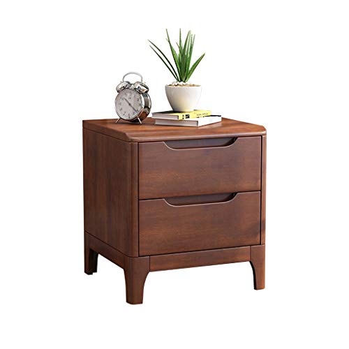 Comodino Studio Domestica Addensare Pine all'Ingrosso Locker Doppio pompaggio Camera da Terra Multifunzione Storage Box 42X40X48.5cm FANJIANI (Color : Walnut)