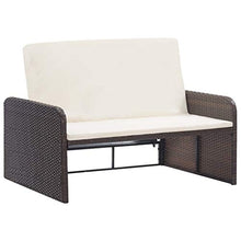 SKM Set Divani da Giardino 2 pz con Cuscini in Polyrattan Marrone (29kg)