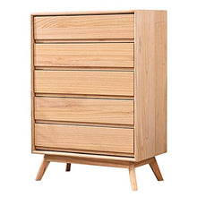 CHENSHJI Cassettiera Night Stand Camera Bagagli Comodino 5 Cassetti Governo di Immagazzinaggio (Color : Natural, Size : 65x36x92CM)