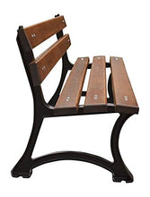 GardeTech Panca da Giardino con Schienale | 150 cm di Lunghezza | Realizzato in Legno massello e ghisa massello Laccato | Ontano | City