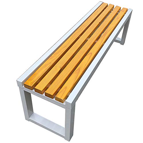 Panchina da giardino panchina in legno, robusta struttura in ghisa sedile a doghe città / cortile, moderno tavolo da pranzo anti-corrosione e panchine per il tempo libero, per passaggio terrazza