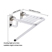 GYCS Sgabello da Bagno Bianco/Sedile Pieghevole Antiscivolo in Acciaio Inossidabile 304 / Sgabello da Parete per Doccia/Bagno per Anziani disabili Donne Incinte Sedia da Bagno Sgabello da Bag
