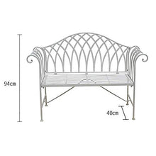 LXLH Panchina da Giardino Panchina da Giardino in Ferro battuto in Stile Europeo, Doppia Sedia Decorativa nel Cortile del Giardino con Balcone, panchina per Il Tempo Libero con Schienale e Bracci