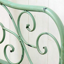 Panca da giardino per patio a 2 posti da 42,5 pollici, panca in legno massello in ferro battuto, sedia a sdraio per balcone da giardino con decorazione di superficie antica per portico anteriore,