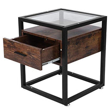 Comodino Comodino Pannello in Vetro Armadietto Durevole Tavolino da caffè per Soggiorno Camera da Letto
