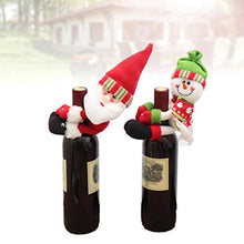 TOYANDONA Borsa per Vino di Natale 2 Pezzi Copertura per Bottiglia di Vino di Babbo Natale Pupazzo di Neve Sacchetti Regalo di Natale Hugger di Vino per Decorazioni per la tavola di Natale
