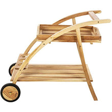 PrimeMatik - Carrello portavivande da Esterno 100 x 81 x 58 cm in Legno di Teak Certificato