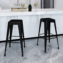 Autoshoppingcenter Set di 2 Sedie da Bar Seggiolone Sgabello da Bar Quadrato Nero