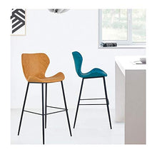 SAP - Sgabello da bar alla moda, creativo, sedia da bar e schienale alto, girevole, per la colazione, ristorante, resistente (colore: blu, dimensioni: 75 cm)