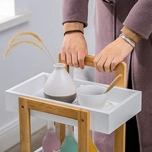 DHR- 3 tier Piccolo rotolamento carrello con ruote, Carrello for Organizzatore di stoccaggio Rack for casa e ufficio, assemblea facile, bambù, 31 "H x 15" L x 7.8" W cassetti ristorazione trolley baga