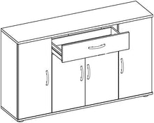 Armadi pasto laterali, cassetti, moderno, quattro porte, tre ripiani, cassetti 1,118X70厘米X30