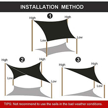 JNCH Vela Ombreggiante 3x3m Tenda Parasole a Vela Protettiva dal Sole Anti Raggi UV Resistente Intemperie Impermeabile per Giardini Balconi Terrazze da Esterni con Kit di Fissaggio e Installazione