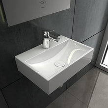 Alpenberger - Lavabo con rivestimento antibatterico in ceramica, 36 x 25 cm, da appendere o da appoggio, con rivestimento nano e design elegante