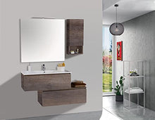 mazzoni Mobile da Bagno Sospeso 100cm Pensile P18cm Boston 15 Grigio Frassinato