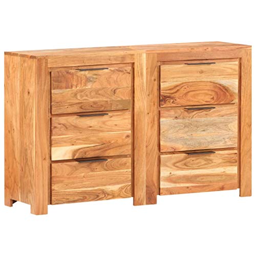 FAMIROSA Cassettiera 118x33x75 cm in Legno Massello di Mango