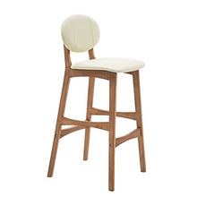 YS Sedia in Legno Massello Creativo Moderno Minimalista Alto Sgabello da Bar in Legno Massello,1-Bianco,43 cm X 35 cm X 64 cm