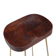 Sgabelli da Bar Gavin 2 Pezzi Sgabelli da Bar Sedie da Cucina 46x38x52 cm Legno con Barra d'Acciaio