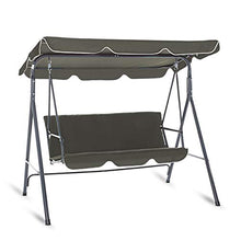 Strattore Dondolo Altalena Giardino Esterno 170 x 115 x 153 cm Tettuccio Parasole Cuscini Panchina Hollywood - Antracite