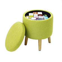 Tonda, Tessuto Cuscino Imbottita Piccolo Taburete Sgabello, Moderna Home Poggiapiedi con Rimovibile Legna Gambe Kids' Sgabelli-g 30x32cm(12x13inch)