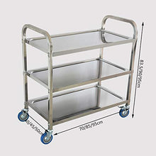 Carrello di Servizio per la Fornitura/Carrello con Ruote in Acciaio Inossidabile a 3 Strati, Silenzioso e indossabile, Rimovibile, Adatto per la ristorazione in Hotel/Attrezzature mediche/Carr
