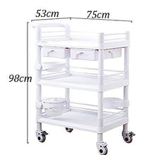 DHR- 3-tier Carrello Medical Clinic Infermiere, salone di bellezza Carrello con doppie Cassetti e Dirt Bucket, plastica strumento di spesa più, 330lbs carico Bagagli servizio di bellezza trolley