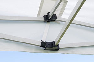 SNODEC Gazebo Pieghevole 3X3 Bianco Acciaio + 4 Teli Laterali PVC 350 g Metro