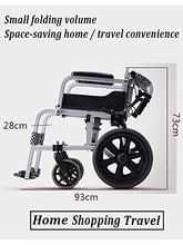 Carrozzine Semoventi, Transito Portatile Viaggio Portatile Pieghevole, Lega di Alluminio Leggero Viaggio Multifunzione con Doppio Freno Pneumatico Gonfiabile Paralizzato Paziente Anziano Wh A