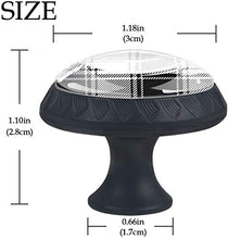 Plaid scozzese nero grigio bianco Pomelli per Porta Set di 4 Pomelli per Mobili Manopole per Cassetti Cucina Armadio Vetro