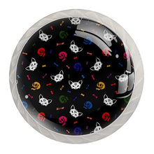Maniglie per cassetti Manopole per cassetti Manopole rotonde Confezione da 4 per armadietto, cassetti, cassettiere, cassettiere ecc. Ossa di teschi umani multicolori