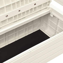 Tidyard Cassapanca da Giardino per Esterno 2 Posti in Plastica Bianca con Braccioli e Schienale,Panca con Contenitore da Giardino per Esterno con 2 Posti in Plastica Bianca 132,5x58x89 cm